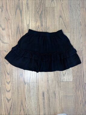 Storia Women’s Black Tiered Ruffled Lined Mini Skirt Size Small